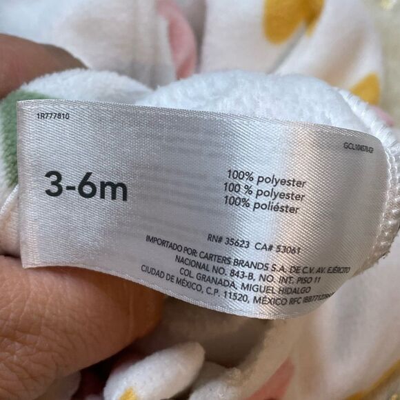 5 for $25🔥Carter's Fleece Heart Print Footie Pajamas Girls Size 3-6 Months - Picture 5 of 6